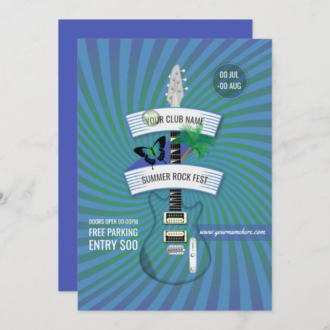 Summer Rock Festival ajouter le logo invitation (Devant / Derrière)