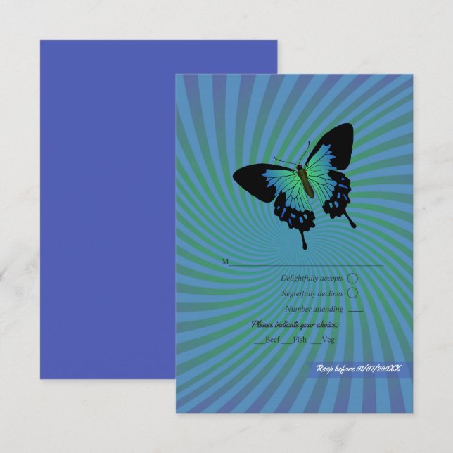 Summer Rock Festival Wedding RSVP Karte (Vorne/Hinten)