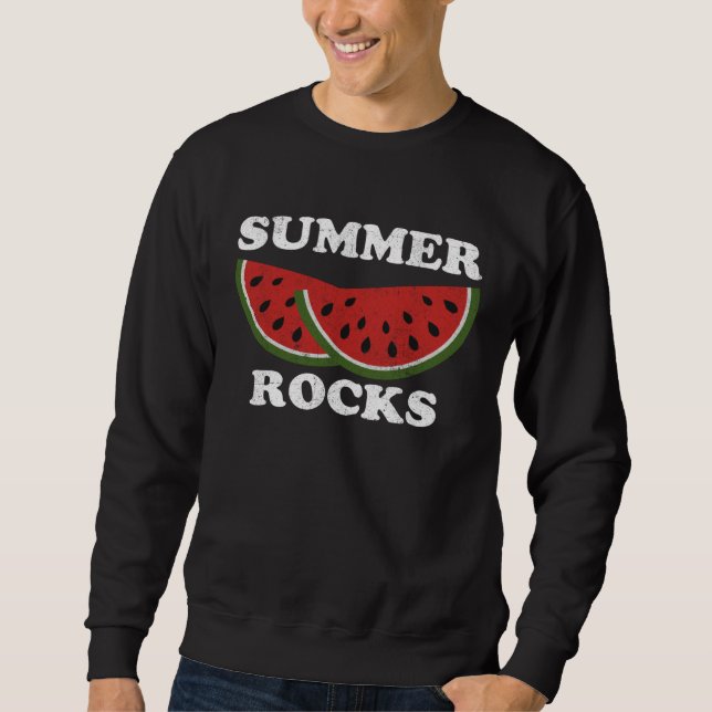 Summer Rocks  Watermelon Retro Cute Watermelons Sweatshirt (Vorderseite)