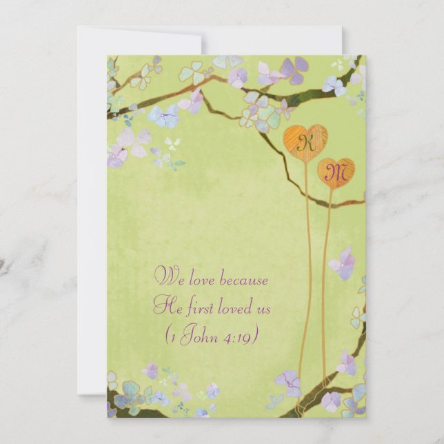 Summer Romance Lime Green Wedding Einladung (Vorderseite)