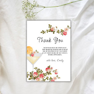 Summer Rose Brunch Bubbly Champagner Baby Dusche Dankeskarte