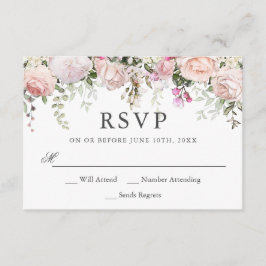 Summer Rose Garden Floral Wedding RSVP