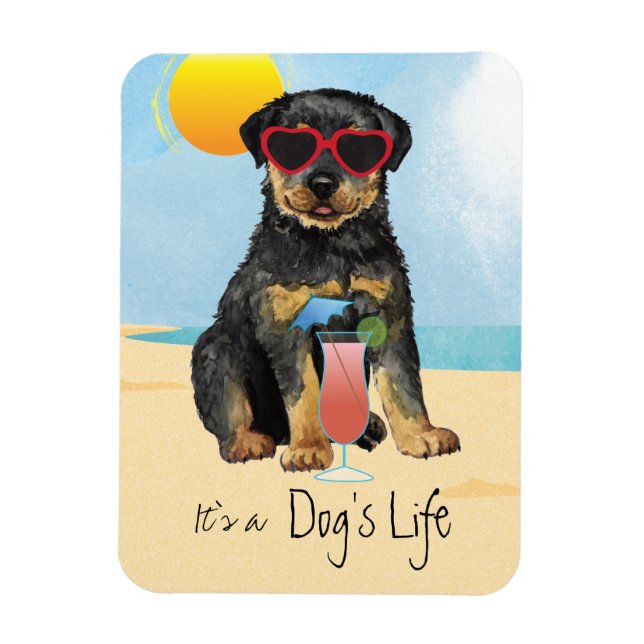 Summer Rottweiler Magnet (Vertikal)