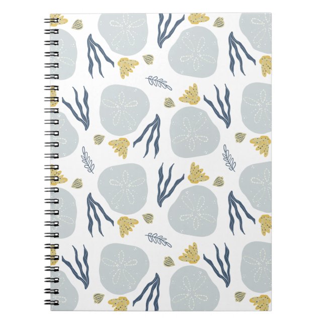 Summer Sand Dollar Seashells Beach Pattern Beach Notizblock (Vorderseite)