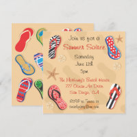 Summer Sandals Soiree Beach GRILLEN Party Einladun