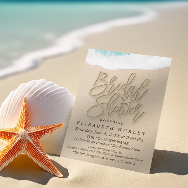 Summer Sandy Beach Hochzeit Brautparty Starfish Einladung (Von Creator hochgeladen)