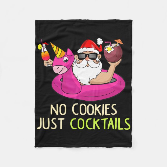 Summer Santa Christmas In July No Cookies Just Tai Fleecedecke (Vorderseite)