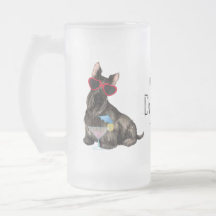 Summer Scottish Terrier Mattglas Bierglas