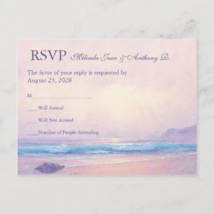 Summer Sea Beach Wedding Carte postale RSVP