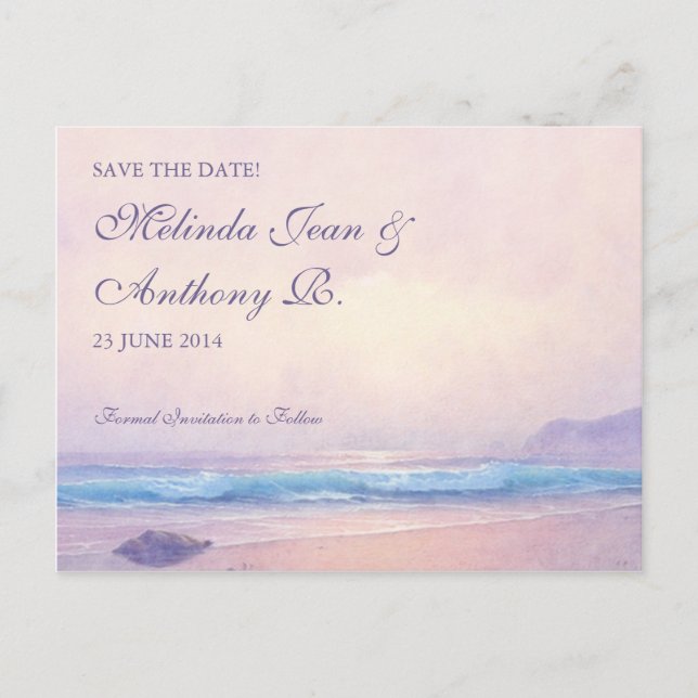 Summer Sea Save the Date Postcard Ankündigungspostkarte (Vorderseite)