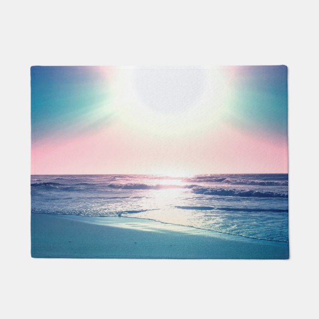 Summer Sea Sunset Tropical Beach Foto Fußmatte (Vorderseite)