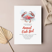 Summer Seafood Boil Famille Fête Invitation