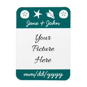 Summer Seashells im Aquamarinen Rett-the-Date-Magn Magnet