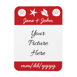 Summer Seashells in Cherry Rett-the-Date Magnet