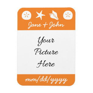Summer Seashells in Orange Rett-the-Date Magnet