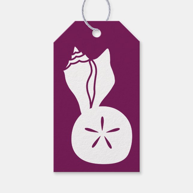 Summer Seashells in Wine Gift Tag Geschenkanhänger (Vorderseite)