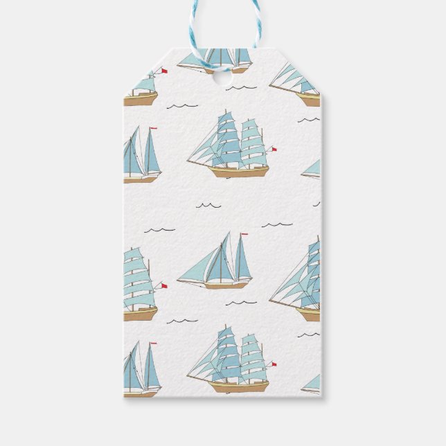 Summer Seatime Niedliche Yachten mit Segel Geschenkanhänger (Vorderseite)