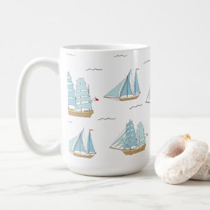 Summer Seatime Niedliche Yachten mit Segel Kaffeetasse