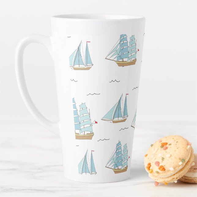 Summer Seatime Niedliche Yachten mit Segel Milchtasse (Beispiel)