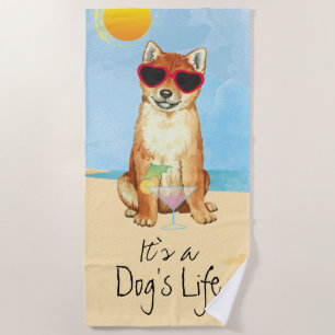 Summer Shiba Inu Beach Handtuch