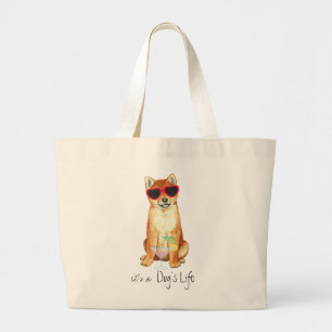 Summer Shiba Inu Jumbo Stoffbeutel