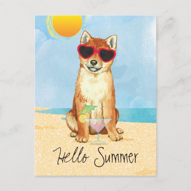 Summer Shiba Inu Postkarte (Vorderseite)