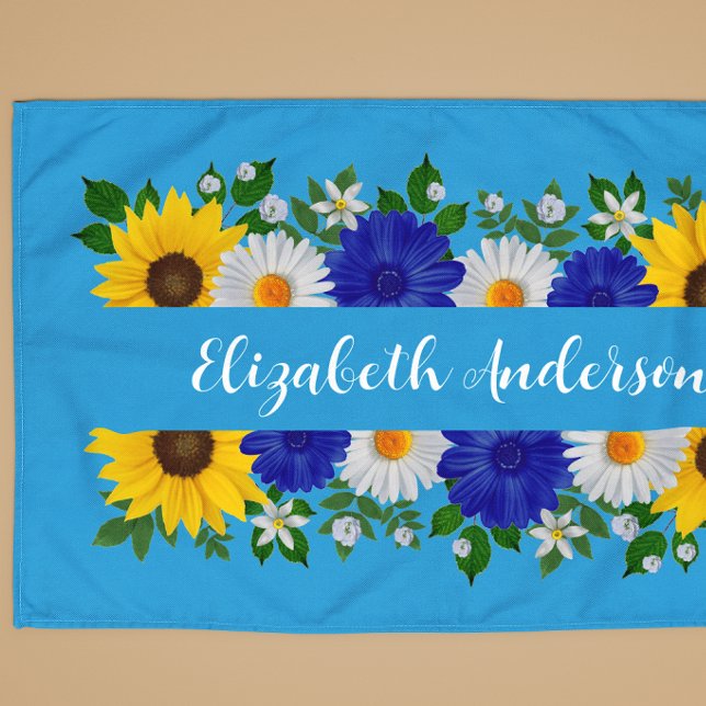 Summer Sky Blue Floral Geschirrtuch (Von Creator hochgeladen)
