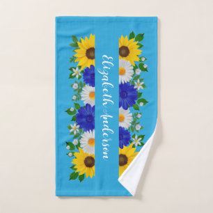 Summer Sky Blue Floral Handtuch