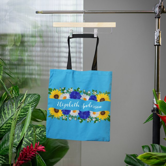 Summer Sky Blue Floral Tasche (Von Creator hochgeladen)
