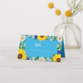 Summer Sky Blue Floral Wedding Platzkarte