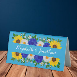 Summer Sky Blue Floral Wedding Tischaufsteller