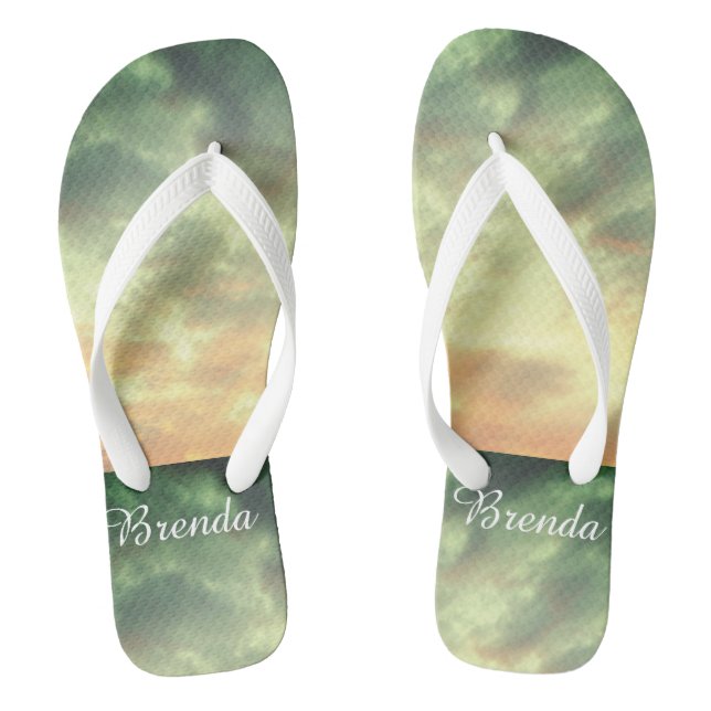 Summer Sky Erwachsene Flip Flops, breite Straps Flops (Fußbett)