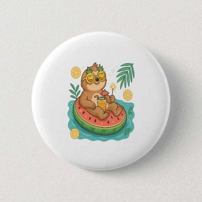 Summer Sloth Pool Floating Button (Vorderseite)