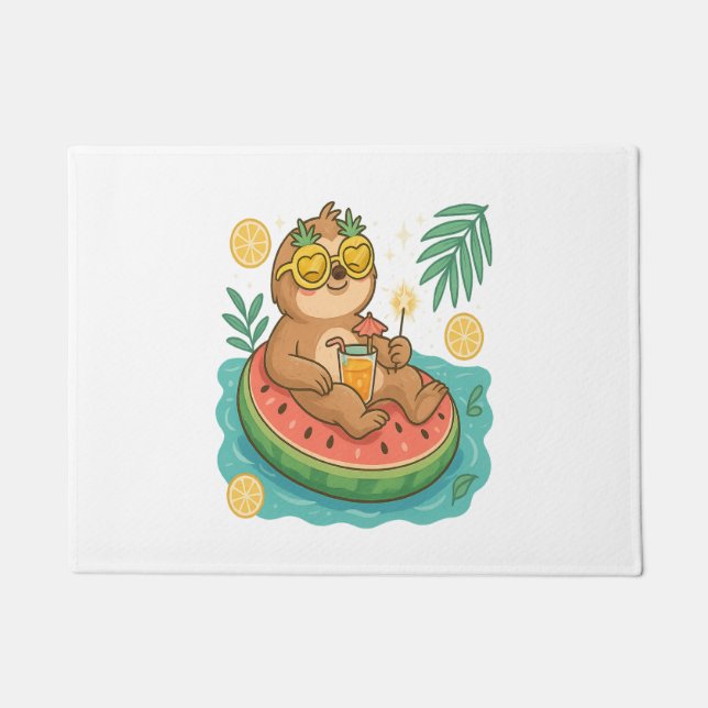 Summer Sloth Pool Floating Fußmatte (Vorderseite)