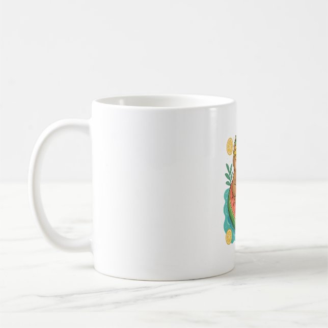 Summer Sloth Pool Floating Kaffeetasse (Links)
