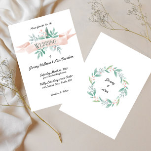 Summer Soft Pink Wedding Einladung