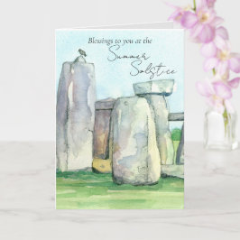 Summer Solstice Stonehenge England Rocks Blackbird Karte