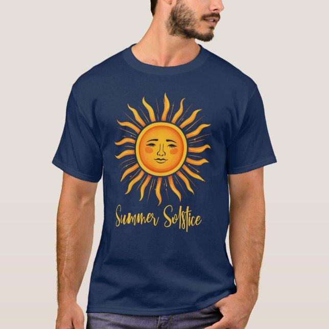 Summer Solstice Sun Typografie T-Shirt (Vorderseite)