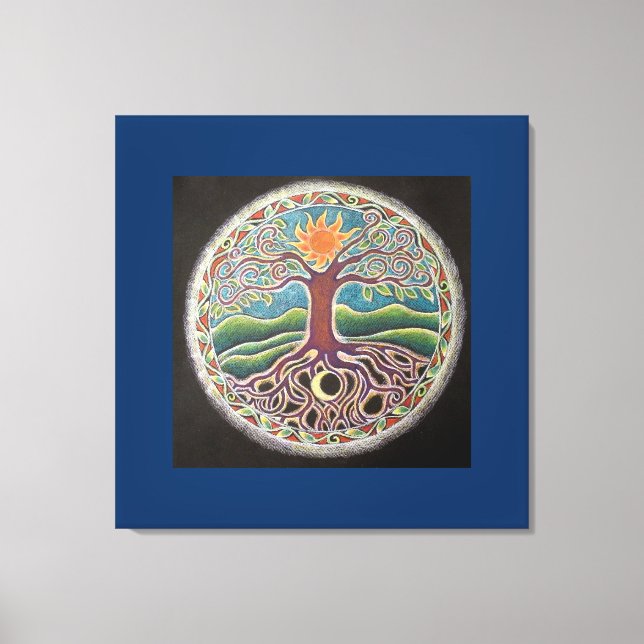 Summer Solstice Tree of Life Mandala Leinwand Prin (Vorderseite)