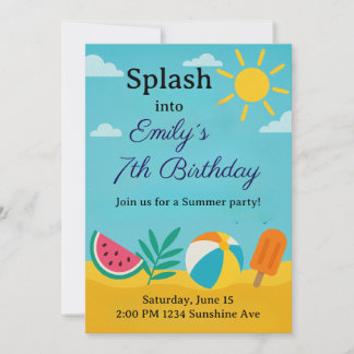 Summer Splash Birthday  Einladung