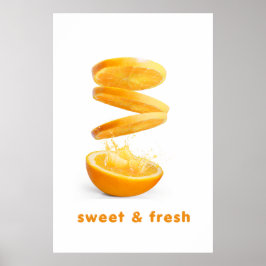 Summer Splash Fruit Wall Art Poster