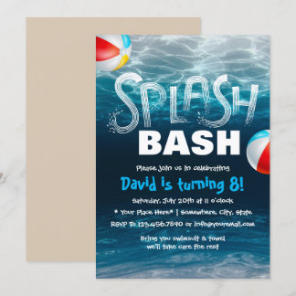 Summer Splash Pool Party Geburtstag Einladung