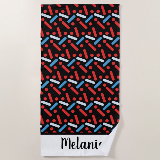 Summer Sprinkles Bold Name Beach Handtuch (Vorderseite)