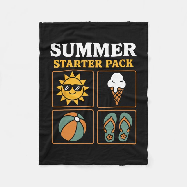 Summer Starter Pack Sun Flip Flops Ll And Ice Crea Fleecedecke (Vorderseite)