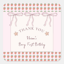 Summer Strawberries Pink Ribbon Danke