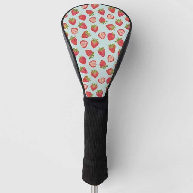 Summer Strawberry Mint Green & Red Golf Head Cover Golf Headcover (Vorderseite)