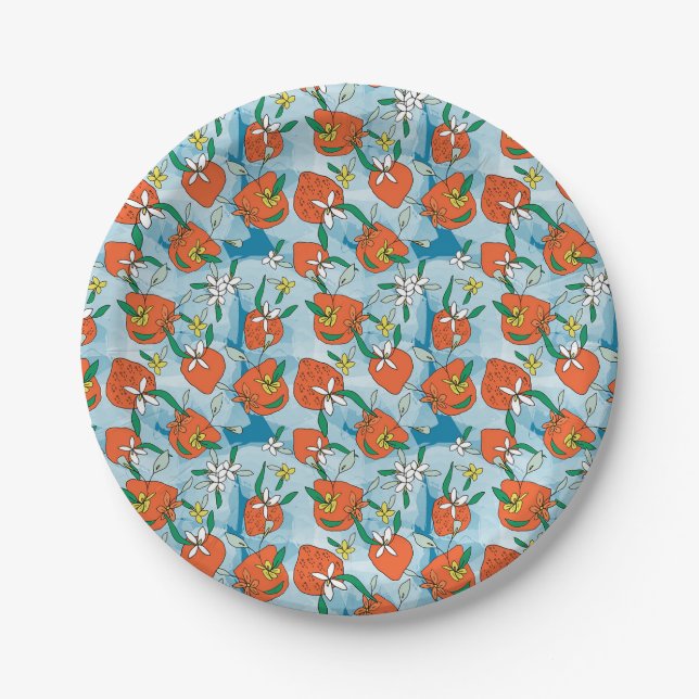 Summer Strawberry Paper Party Teller (Vorderseite)