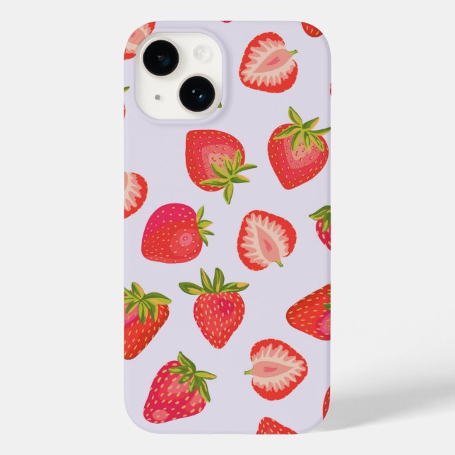 Summer Strawberry Pattern Case-Mate iPhone 14 Hülle (Rückseite)