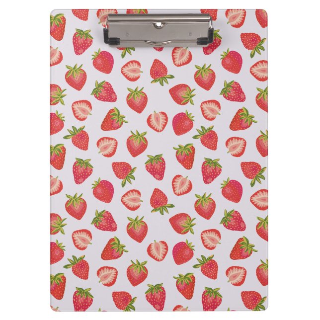 Summer Strawberry Pattern Klemmbrett (Vorderseite)