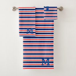 Summer Stripes Mit Monogramm Ocean Badhandtuch Set